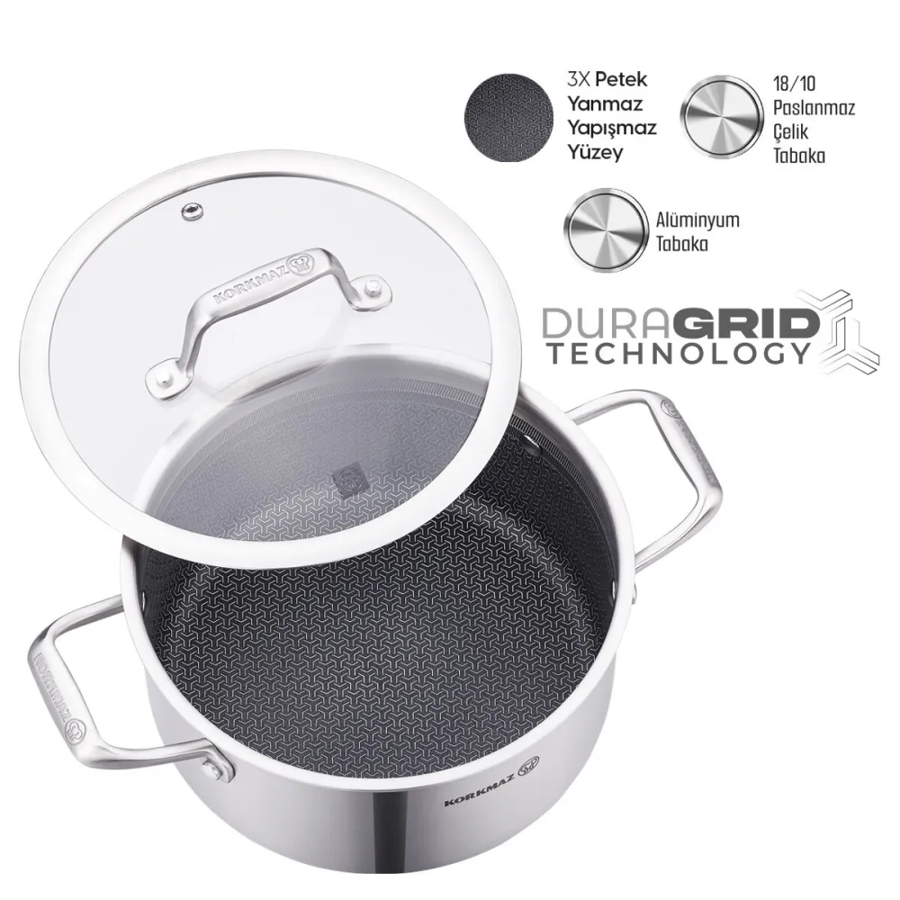 Korkmaz A3872 Casserole Altima 24x12cm / 5.4l ქვაბი - 28