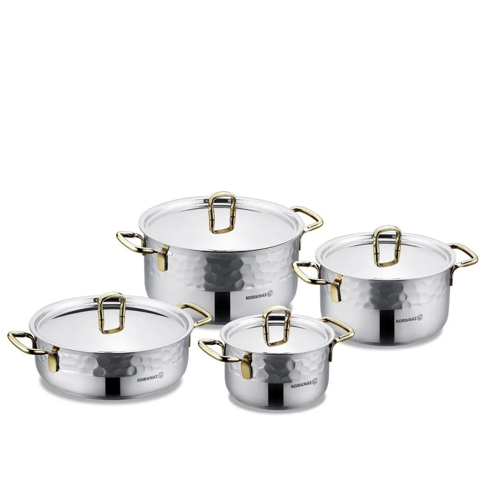 Korkmaz A1963-2 Erna 8 pcs Cookware Set Gold - 28